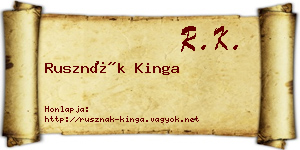 Rusznák Kinga névjegykártya